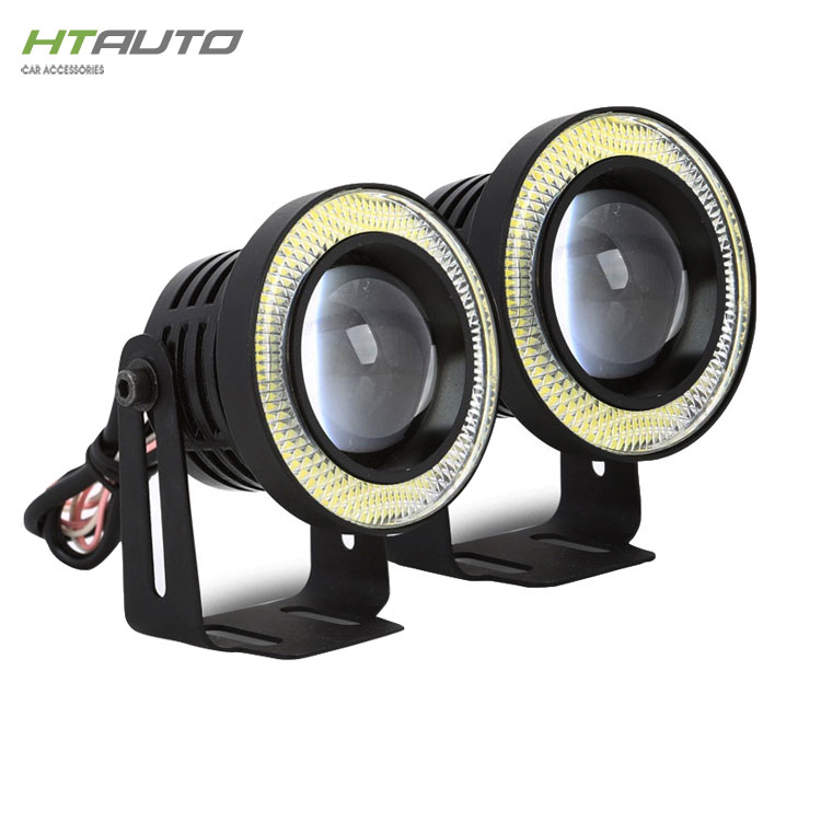 Горячая Распродажа HTAUTO 2,5 дюйма 3,0 дюйма 3,5 дюйма 12 В Противотуманные фары ангельские глазки светодиодный Cob проектор Противотуманные фары для всех автомобилей