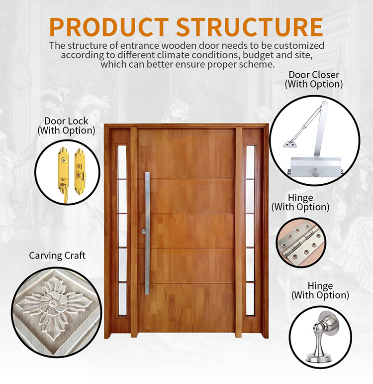 Modern luxury apartment entry wood main wooden hotel room apartment door entrance doors