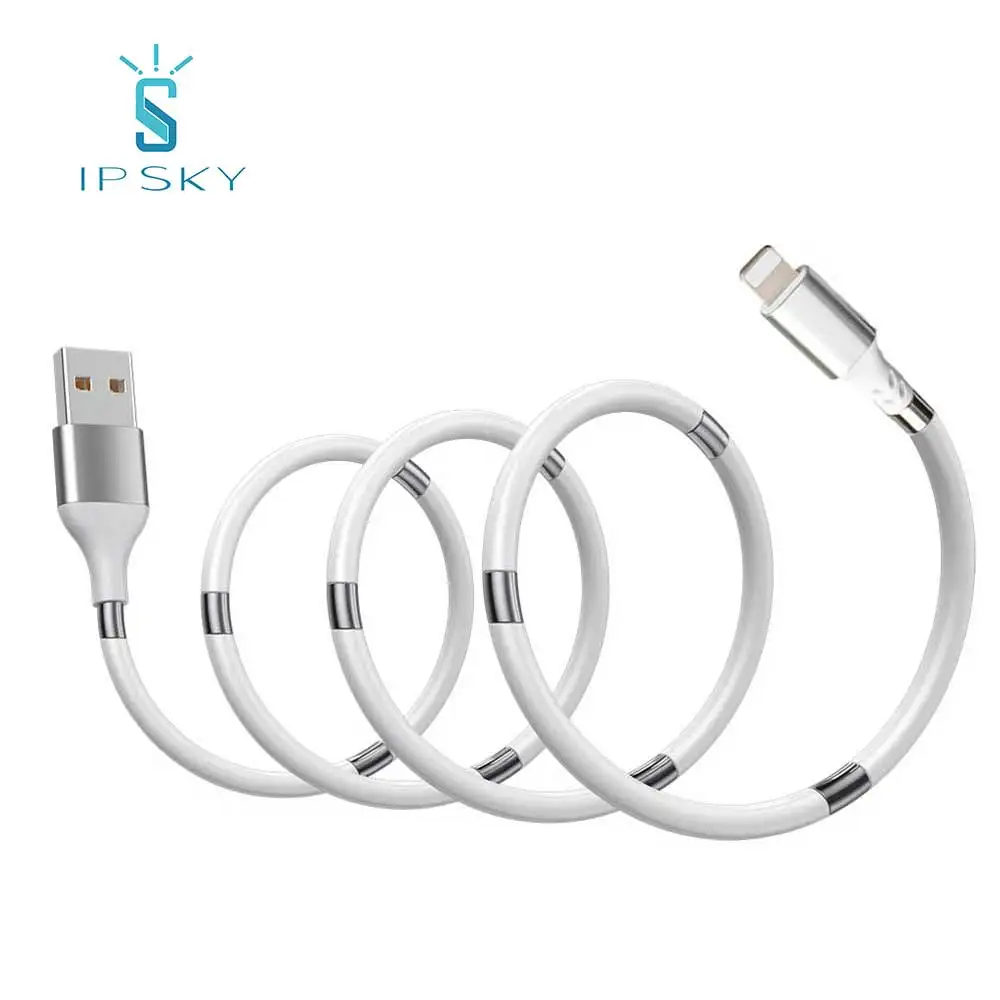 Магнитный зарядный кабель 3 в 1 от бренда IPSKY SuperCalla/самонамотка, простой в установке, 3 А, кабель для быстрой зарядки