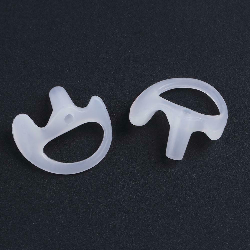 White Color Rubber Silicone Left+Right Ear Bud for Covert Acoustic Tube Earpiece for Two-way Radio