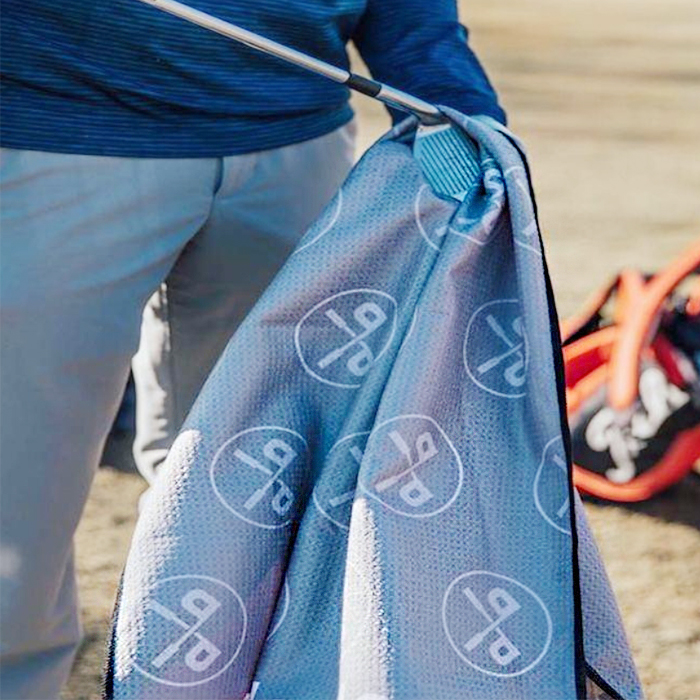 custom woven pattern embroidered transfer print golf towel for golf waffle super absorbent sublimation
