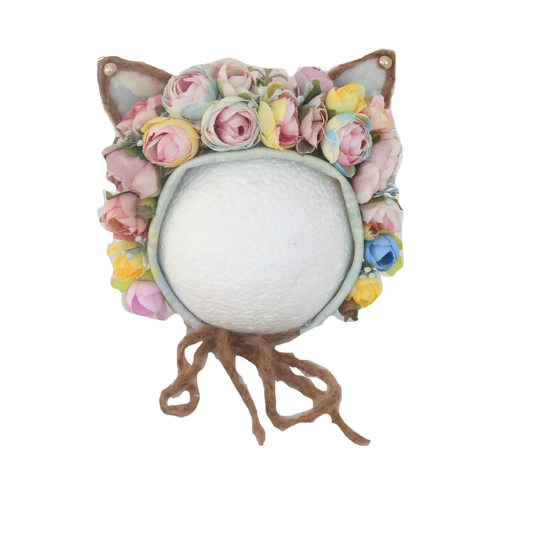 Милая Цветочная шляпка для маленьких девочек винтажная шляпка с цветами для новорожденных реквизит для фотосъемки детская шляпка реквизит для фотосъемки