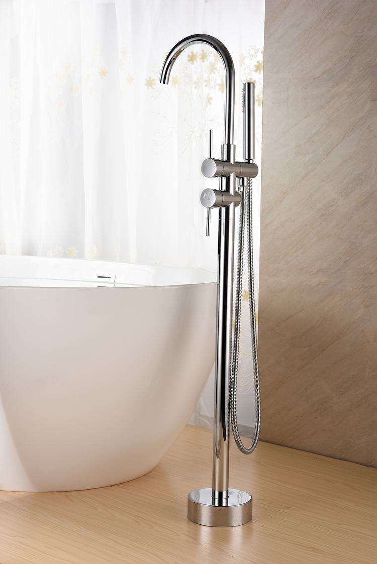 Copper body hot cold water mixer tap shower faucets for bathtub freestanding brass faucet