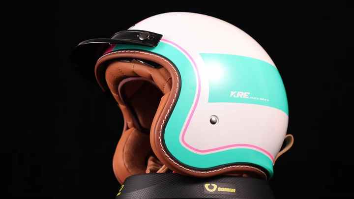 ヴィンテージモーターサイクルヘルメットオープンフェイス3/4