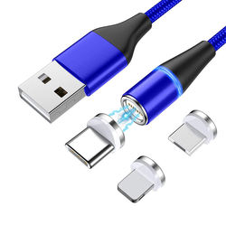 Factory Wholesale Magnetic Charging Cable 3a Micro Type C Fast Cable Magnetic Usb Cable