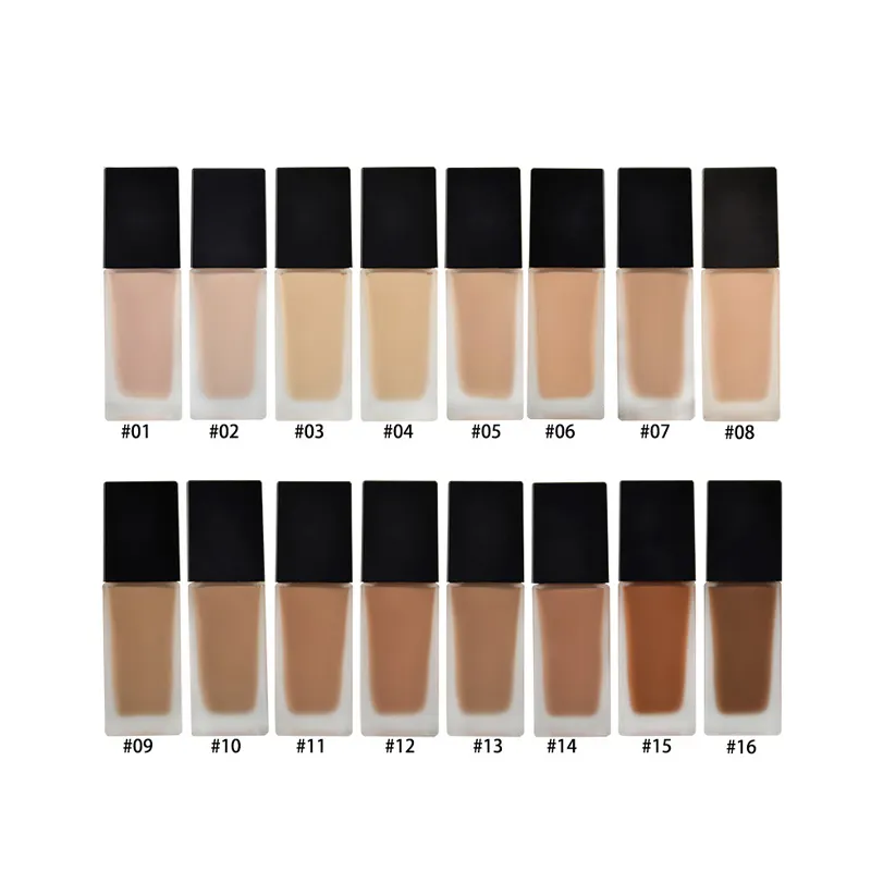 16 color cc cream foundation private label matt liquid makeup