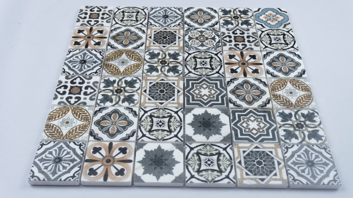 Dark Color Home and Hotel Use Marble Mosaics Stone Mosaic Inkjet Printing  Artificial Stone Mosaic