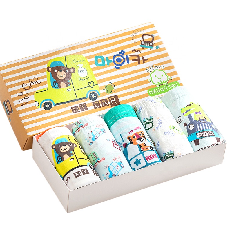 Хорошее качество; Модное нижнее белье для мальчиков 1-14 лет; Мягкие хлопковые трусы с рисунком; 5 шт. в одной коробке; Трусы для мальчиков