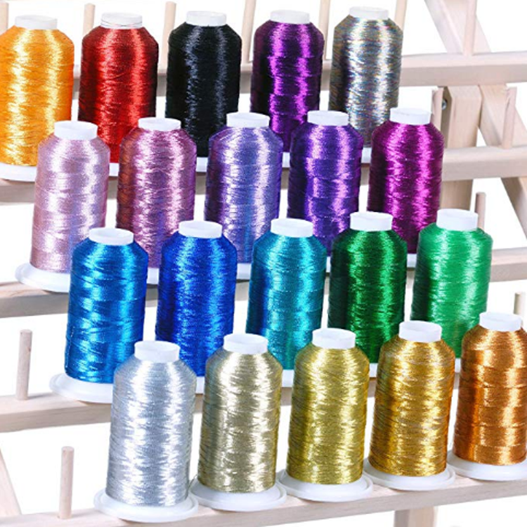 Различные металлические нити 150/2 полиэстер для вышивальной машины