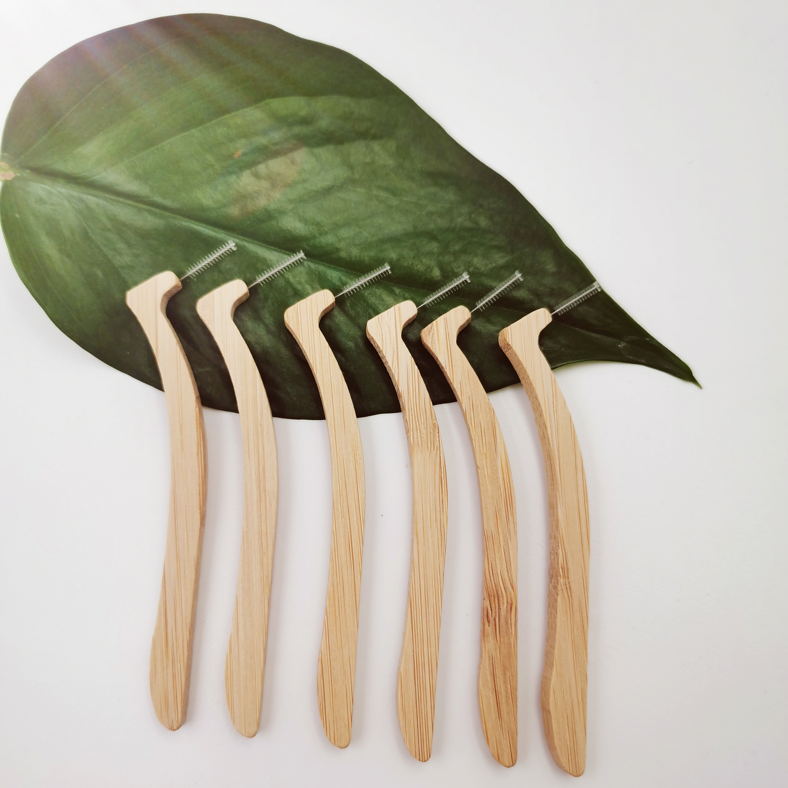 Экологичная 100% биоразлагаемая Органическая Бамбуковая межзубная щетка L-формы