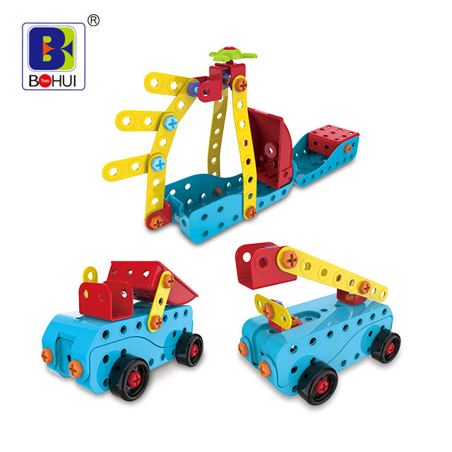 Прекрасное качество собраны детские игрушки автомобиля с электрическая дрель 296 сборки блоков