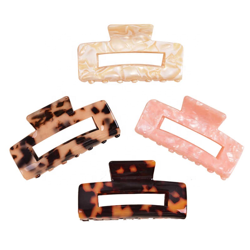 Горячая Распродажа, аксессуары для волос, коготь для волос, опт, геометрические фигуры, модные, полые, цветные, Роскошные, большой ацетат, заколка для волос