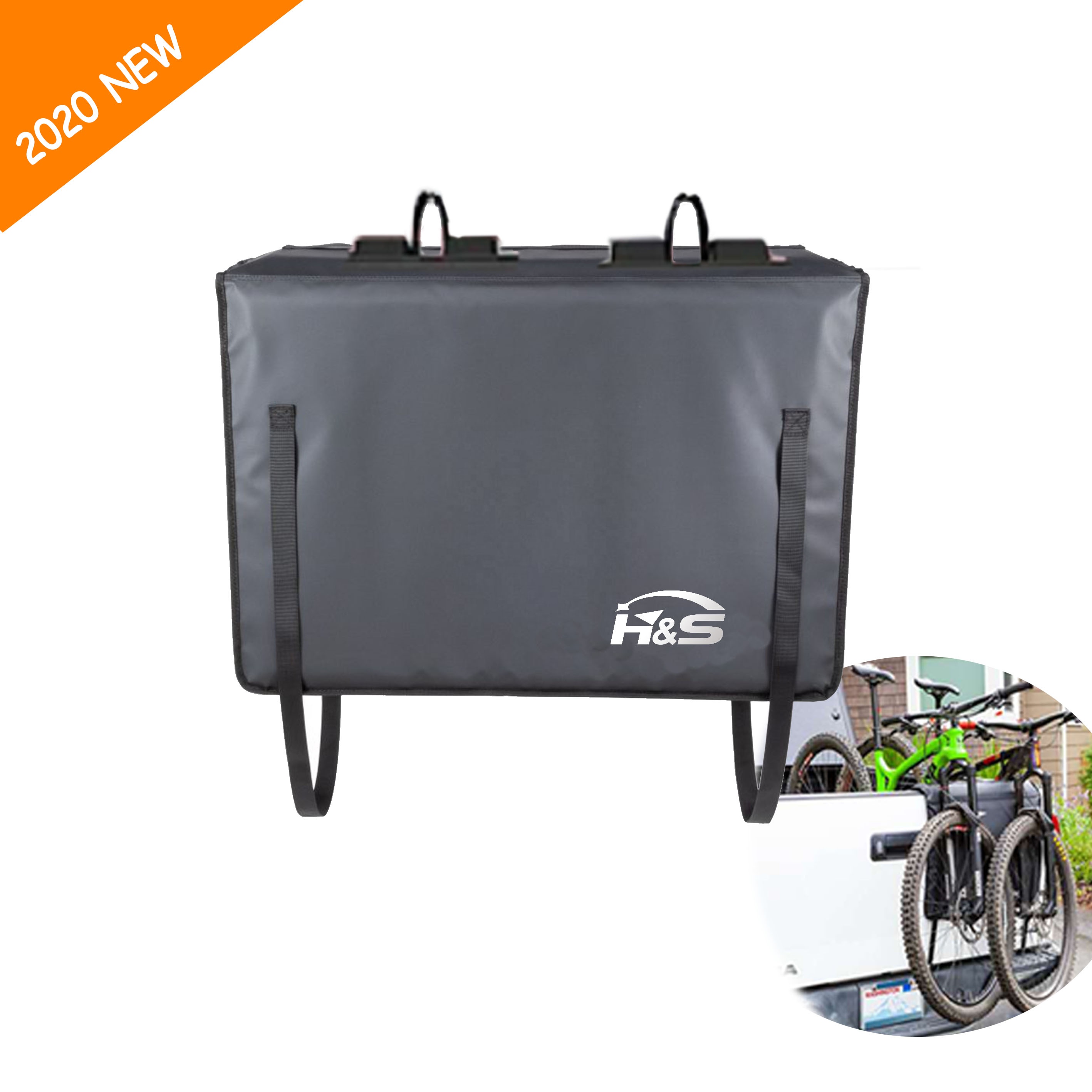 Грузовик багажника пикап колодки 21 "велосипед крышка багажника с 1 ящик для инструментов с карманами для подставки для велосипеда с 2 точек касания