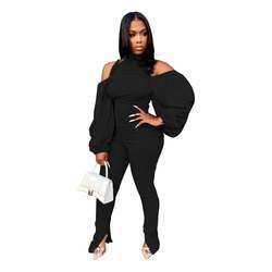 Women's jumpsuit, backless, bubble sleeve jumpsuit