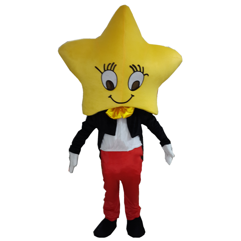 Yellow five-pointed Star Mascot Costume Cartoon Fancy Party Dress Character