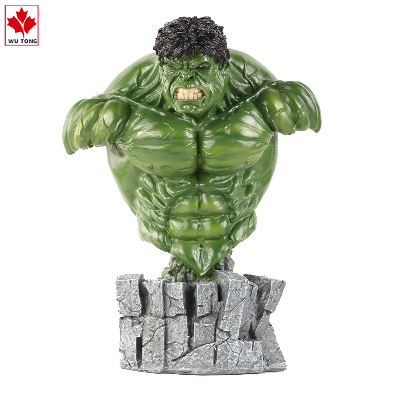 Зеленая гигантская статуя из смолы под заказ, настольное украшение