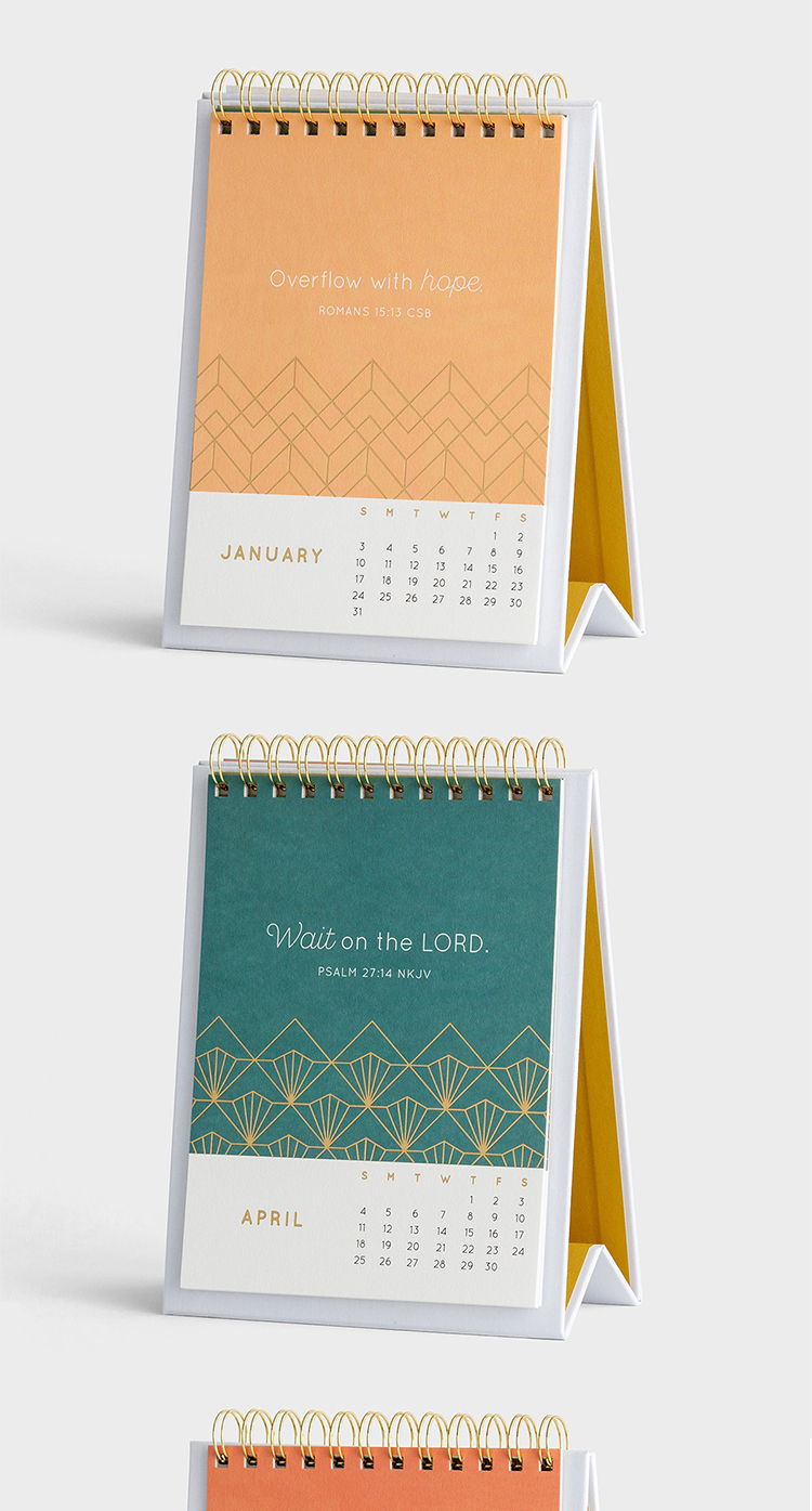 Custom Logo Printed 2023 2024 Spiral Wire Mo<i></i>nthly Stand Flip Table Desk Desktop Calendar