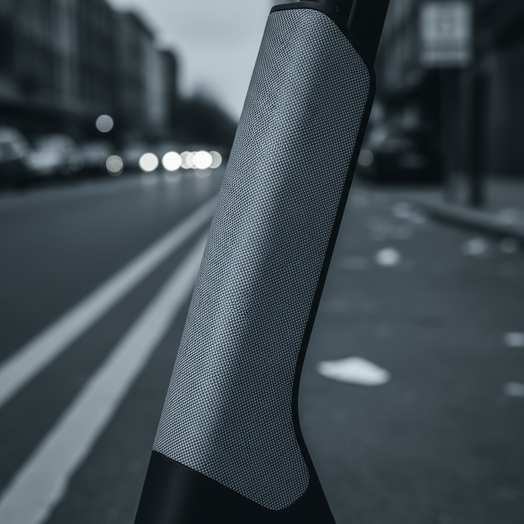 Close-up of a thermoformed dyneema composite panel with fine woven texture.