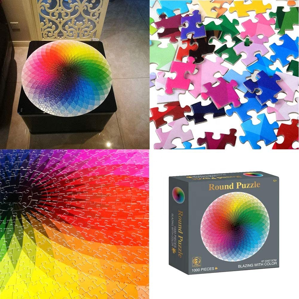 1000 Pcs Rainbow Paleta Difícil Big Puzzle Educacional Jigsaw Puzzle Stress Relief Toy para Adultos E Crianças