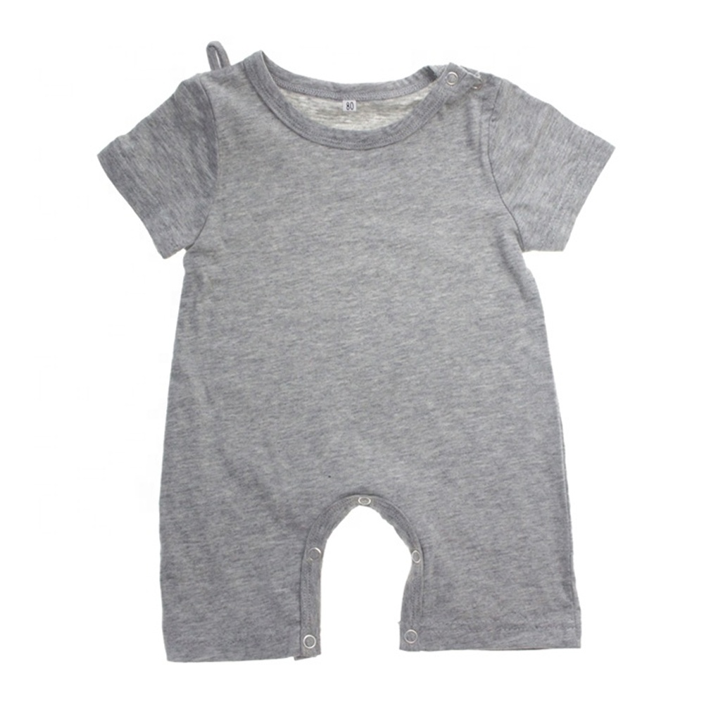 Оптовая продажа с фабрики, Детский комбинезон из органического хлопка, однотонная серая летняя одежда для мальчиков
