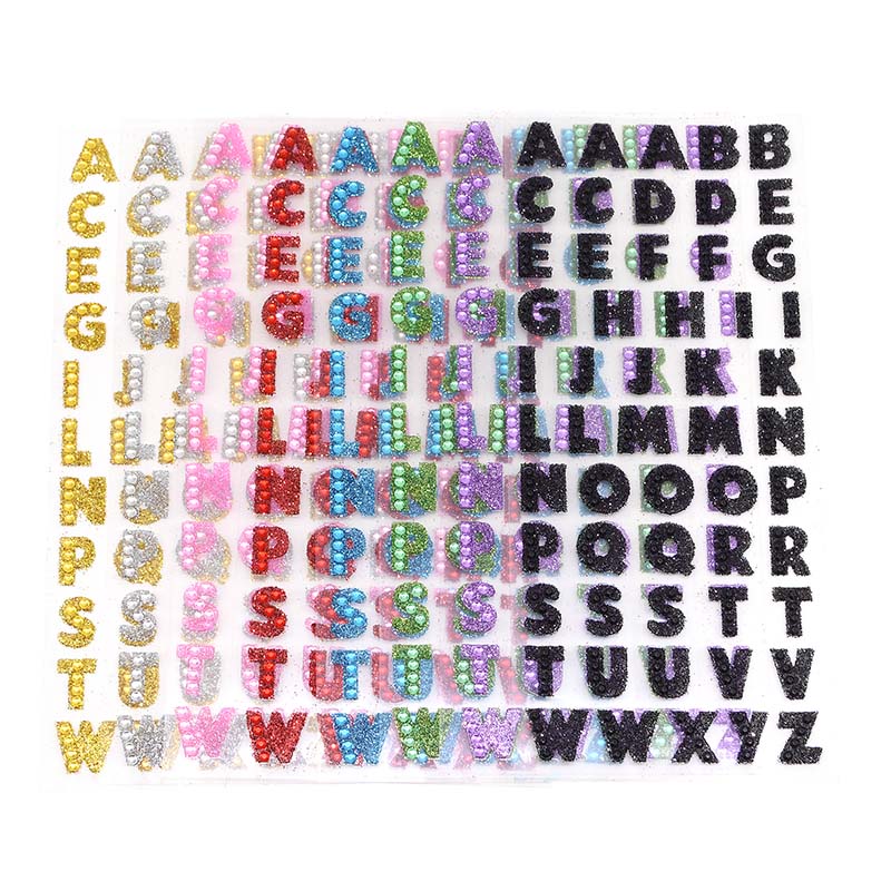Glitzer-Buchstaben Aufkleber Set - Selbstklebend Von A Bis Z In Rosa