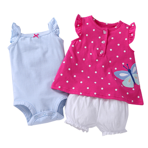 Fancy Floral Wholesale Toddler Clothing Baby Girl Newborn Romper Sets Baby Clothes Set
