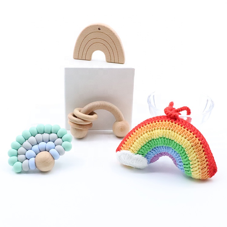 Детский деревянный Прорезыватель для зубов из натурального бука