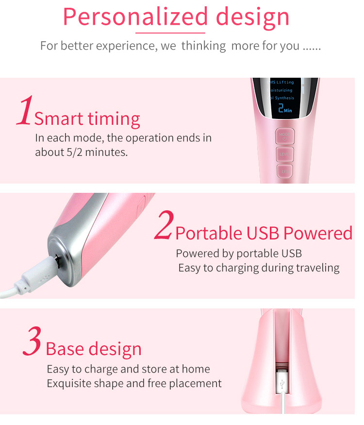 RTS Facial Clean Product EMS Galvanic Machine Red Blue LED Hot Cold Skin Tightening Device Face Lifting Massager