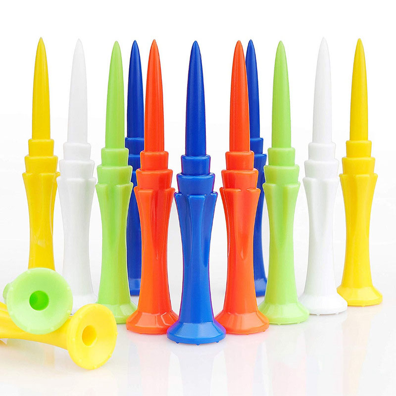 Unique shape wholesale 80mm multi color plastic golf tee accessories for golf course