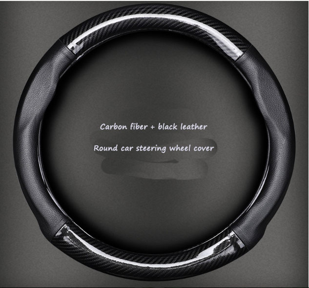 Глянцевая кожа из углеродного волокна + искусственная кожа, лидер продаж с завода, чехол на руль автомобиля