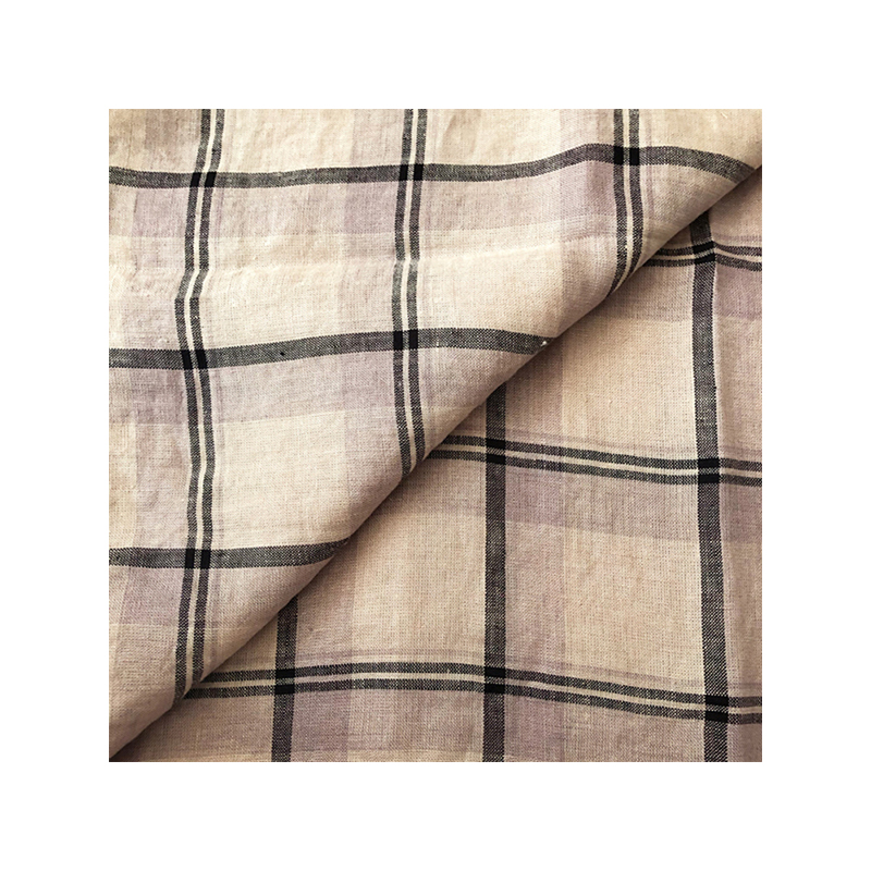 Японский тканевый винтажный легкий льняной большой клетчатый OA43490