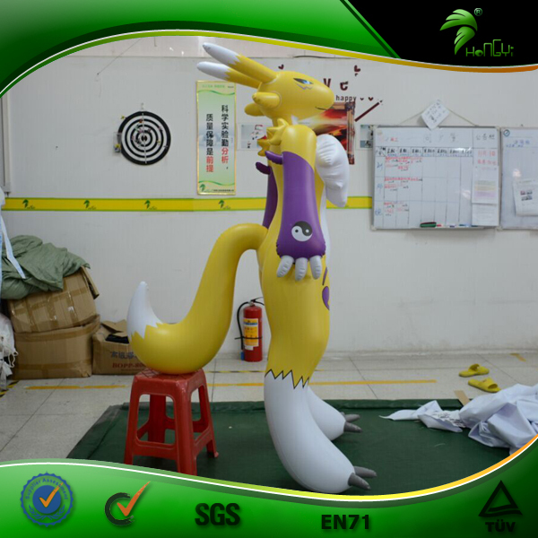 自定义充气 renamon 日本充气动漫狐狸女孩 170厘米 h 空气字符娃娃