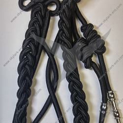black silk shoulder cord | military black aiguillette