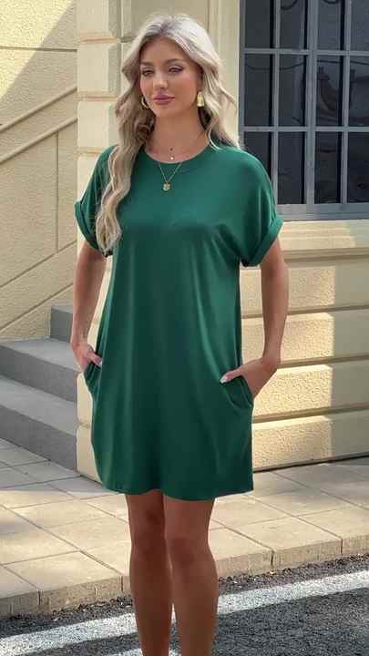 cotton t shirt swing dress Kowtow T-Shirt swing dress - dark green