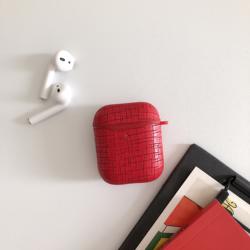 2020 Luxury Grid Leather Style Airpods Case Cover Wireless Bluetooth Earphones Protective Case for Airpods