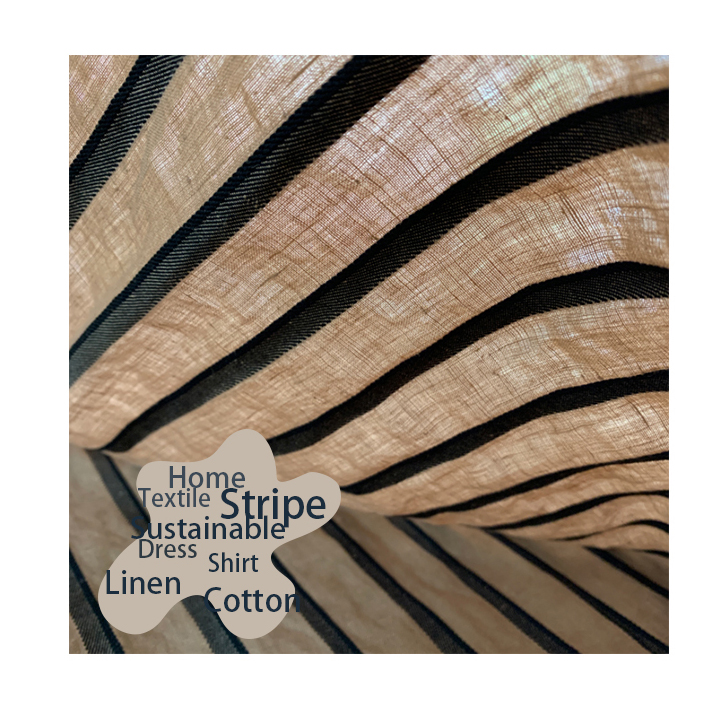 OA43487 ткань устойчивая полосатая хлопковая льняная смесь шелка для одежды