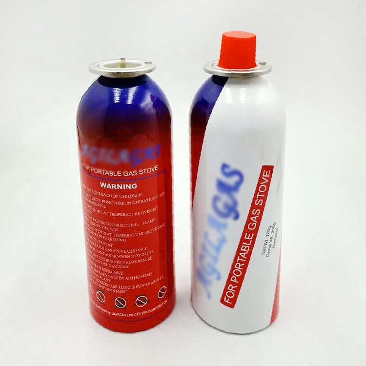 custom empty aluminum aeorosol cans butane container portable stove gas packaging