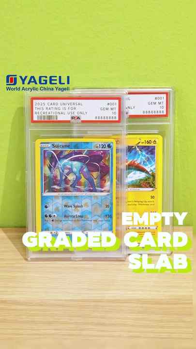 High Quantity Label Position Hard PP Trading Cards Sleeves with Clip  Closure Classic Style Graded Card Slab Protector
