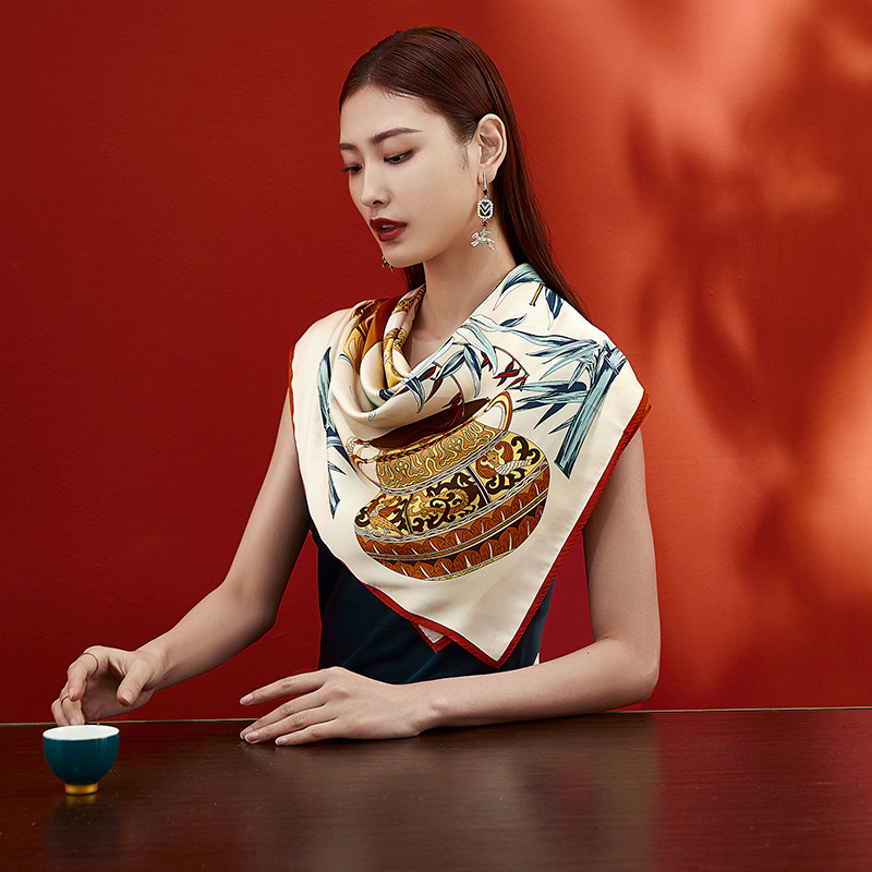 小物 family Japan cashmere scarf Cashmere Scarf - Cheetah [Blue] – PICCOLO NEW YORK