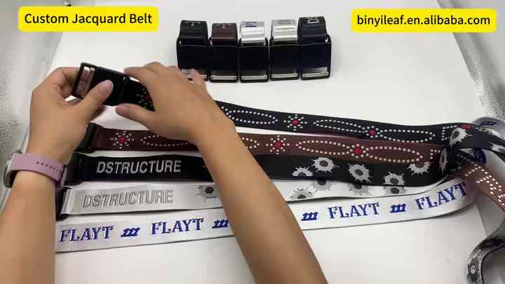 Custom Jacquard Logo Belt with Magnetic Buckle - Nylon Woven