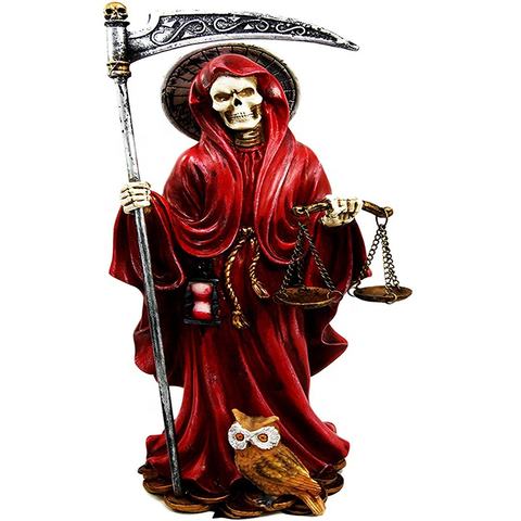 神圣的死亡圣诞老人穆尔特与镰刀雕像,死装饰雕像红色雕塑