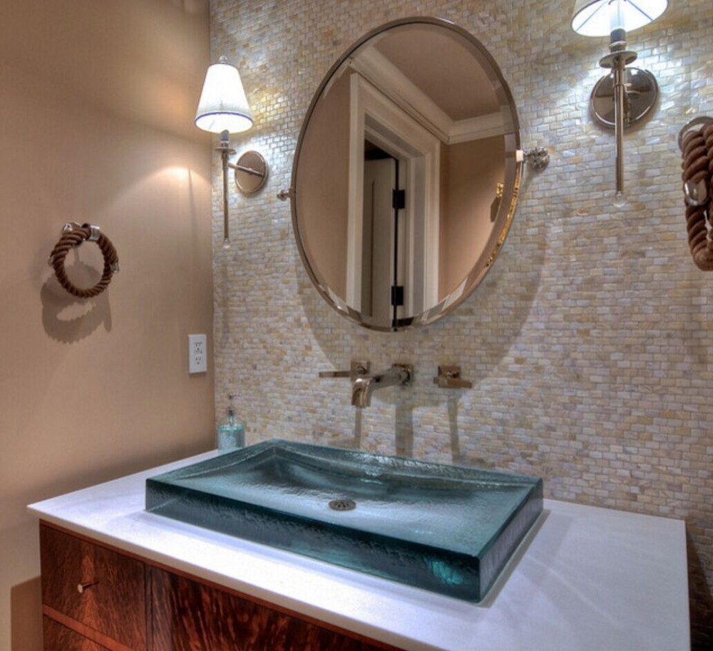 Nature Shell Mosaic For Bathroom Wall&Floor, Real Colored Mother of Pearl Shell Mosaics