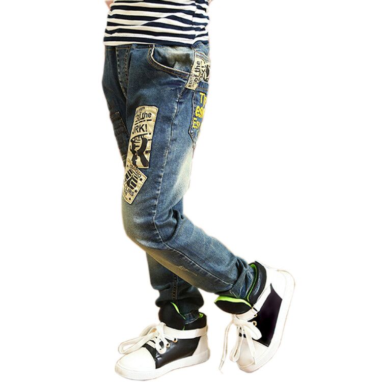 От 4 до 13 лет Детская мода; Классическая Детская одежда; Джинсовая одежда; Длинные брюки; Ансамбль на каждый день для мальчика bowboy детские джинсовые брюки для мальчиков