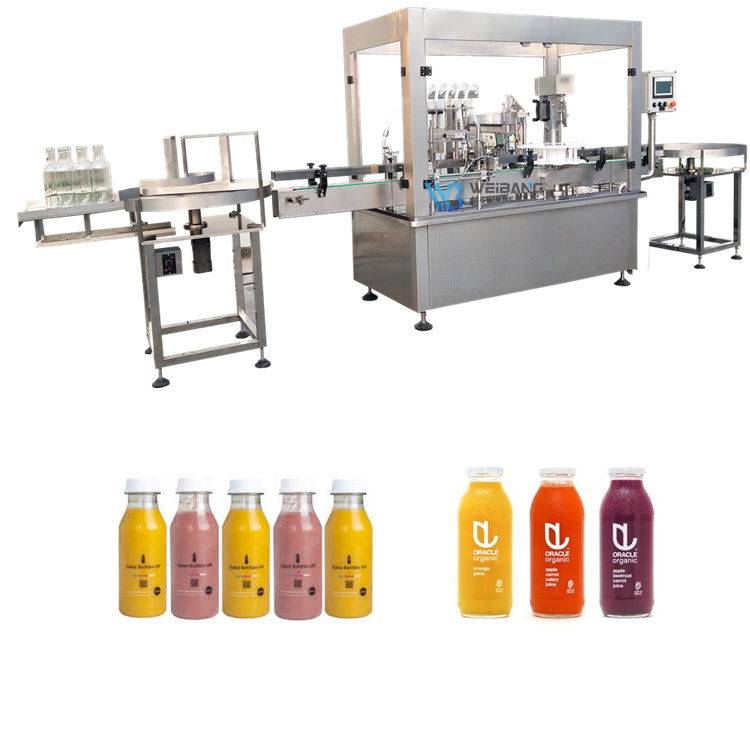 50-500 мл пластиковая бутылка для напитков, автоматическая машина для розлива и закупорки сока с 4 насадками