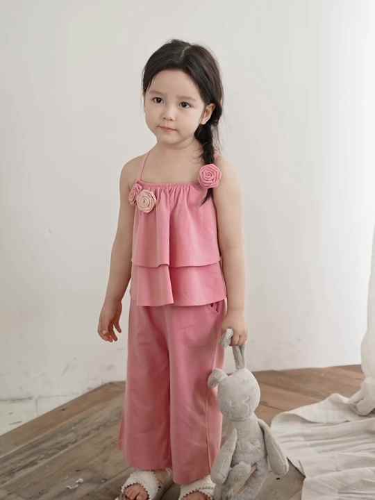 YOEHYAUL X4444 Pink Two Piece 7 Year Old Girl Set Sweet