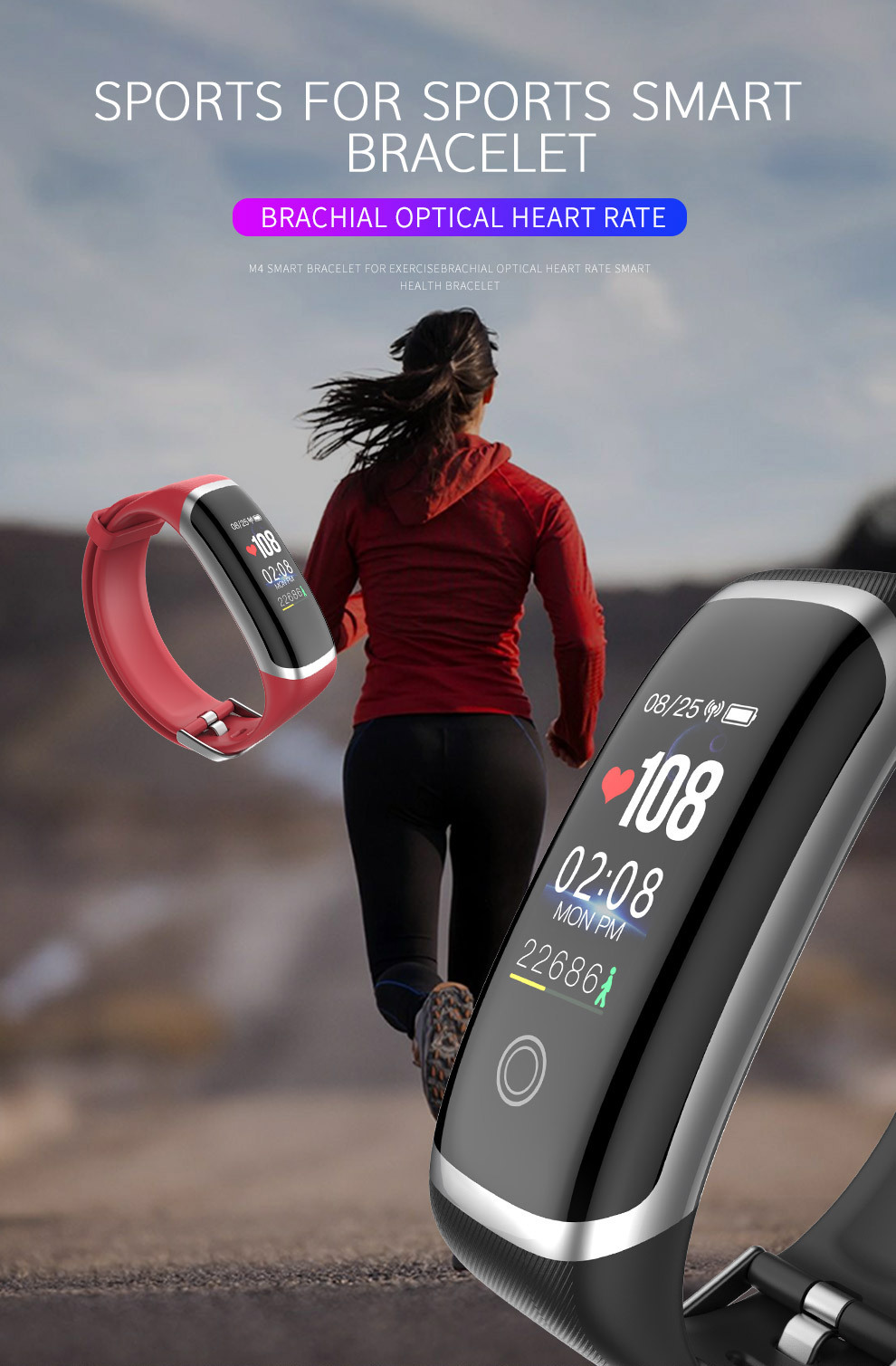 Fitness Tracker M4 Smart Band OEM Smart Watch Band Smart Watch Android New Smartwatch Sport Smart Fitness Band Fitness Tracker Gps