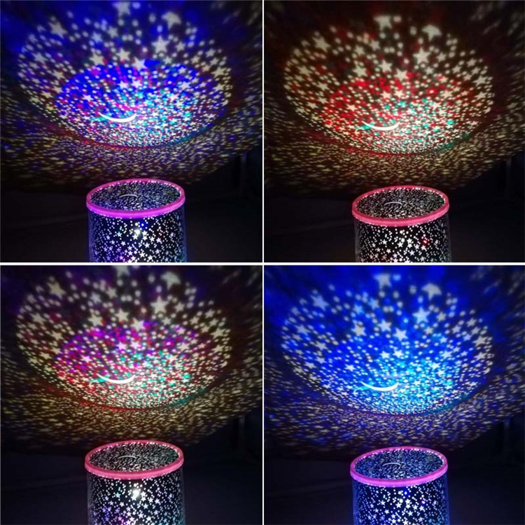 浪漫的情侣星空夜灯地球魔法投影仪 led灯五颜六色旋转闪烁的明星的