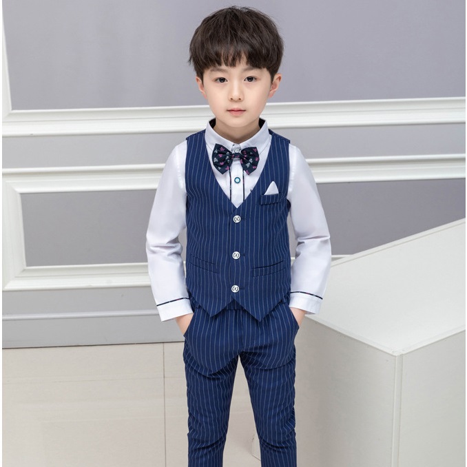 Детская одежда 2020 весенний костюм из двух предметов костюм для мальчиков жилет в полоску костюм оптовая продажа летняя детская одежда для выступлений