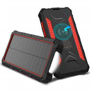 Private Label Dual Usb Mobile Charger Solar Power Bank With Led Light Portable Wireless Solar Charger