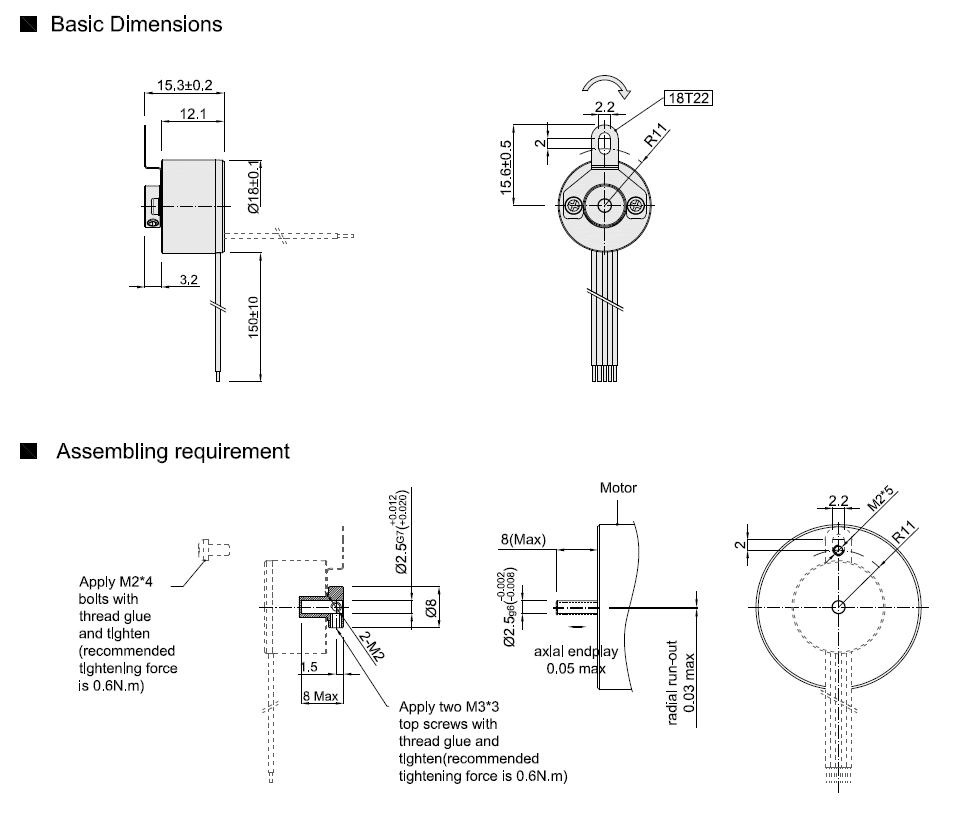 18mm mini incremental encoder output type NPN 360ppr 8mm shaft rotary Low cost 2